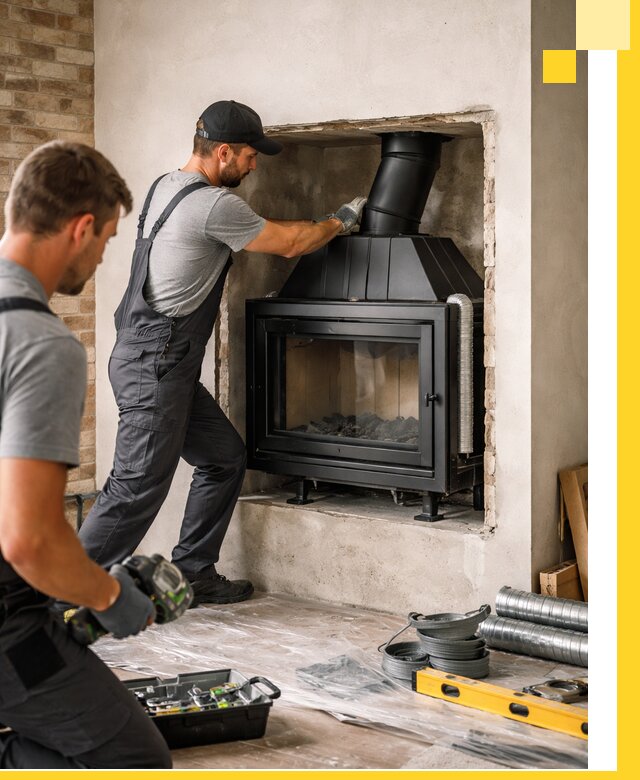 Установка каминных топок в Клинцах: монтаж, подключение