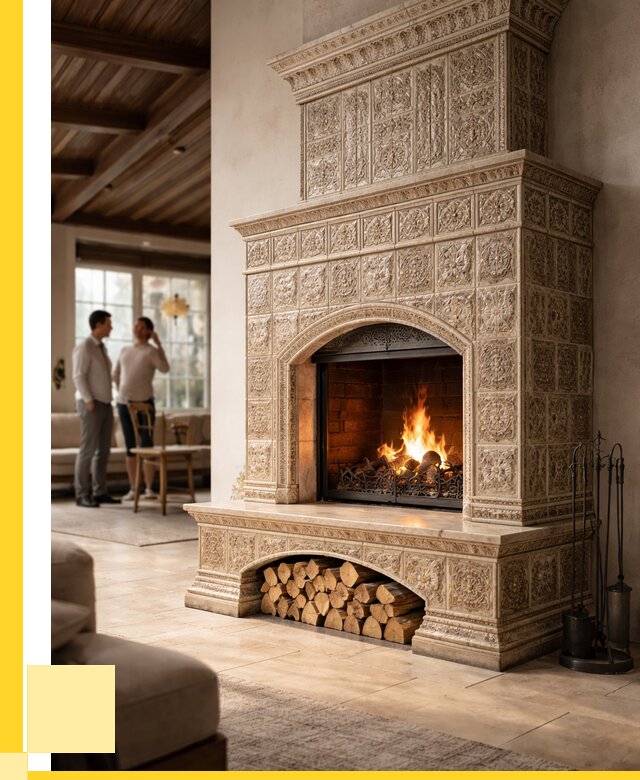 Купить изразцовый камин в Клинцах от 259900 р. | ЭриданКлы