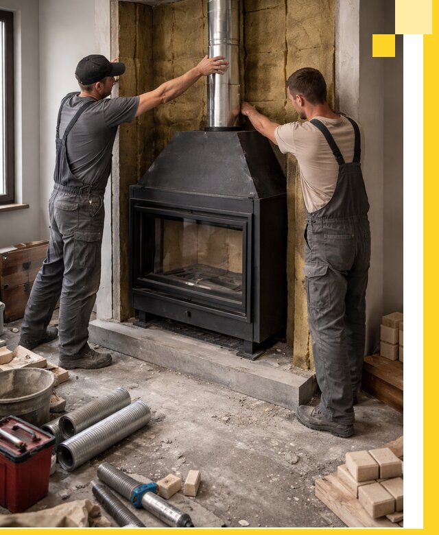 Изготовление и монтаж закрытых каминов в Клинцах под ключ