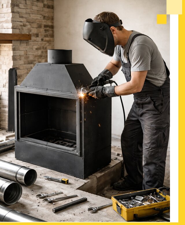 Продажа и установка металлических каминов в Клинцах под ключ