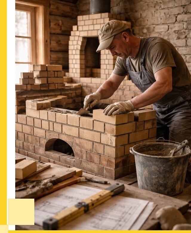 Кладка печей из кирпича в Клинцах цены от 31188 р. - ЭриданКлы