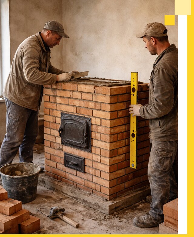 Отопительные печи под ключ в Клинцах, установка и сборка