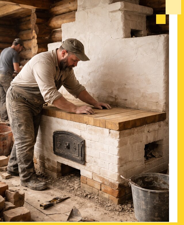 Проектирование и установка русской печи с лежанкой в Клинцах