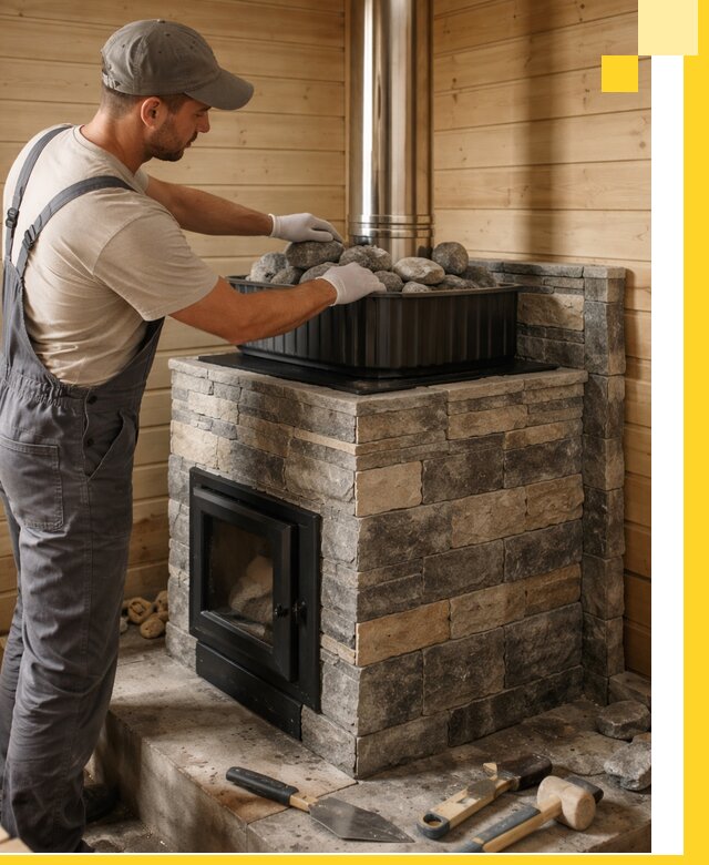 Печи для парной в Клинцах, производство, монтаж и обслуживание