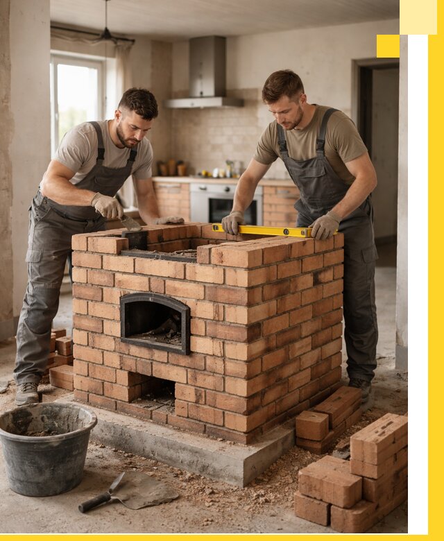 Установка и монтаж печей в частном доме в Клинцах под ключ