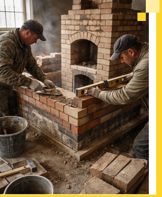 Изготовление и монтаж печей и каминов из кирпича в Клинцах