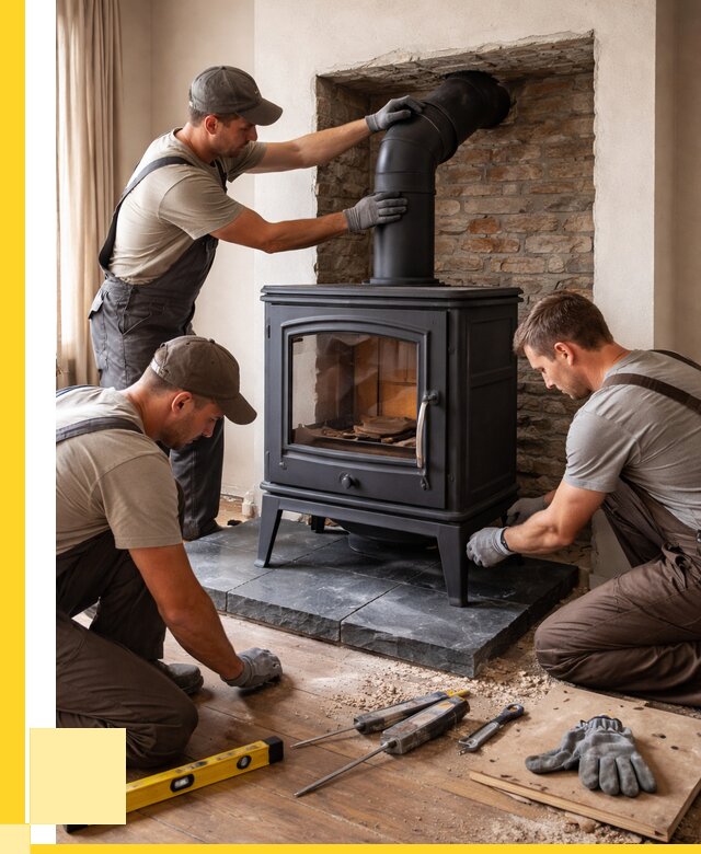 Монтаж печи камина в частном доме в Клинцах от 25990 р. | ЭриданКлы