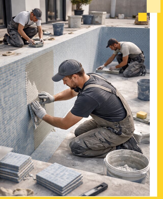 Облицовка бассейнов в Клинцах плитка мозаика гидроизоляция