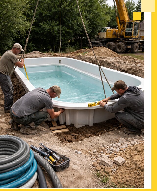 Установка и монтаж композитных бассейнов под ключ в Клинцах