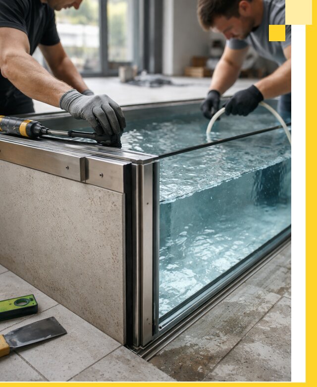 Проектирование и монтаж стеклянных бассейнов в Клинцах