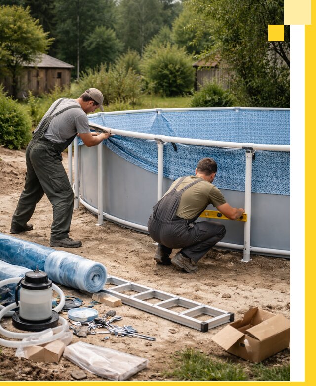 Установка и монтаж каркасных бассейнов в Клинцах под ключ