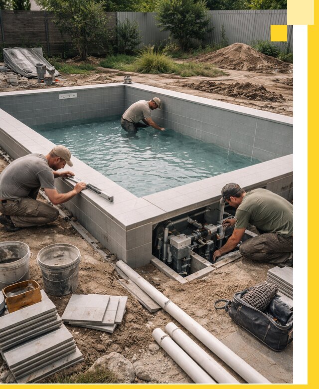 Строительство и монтаж бассейнов для дачи под ключ в Клинцах