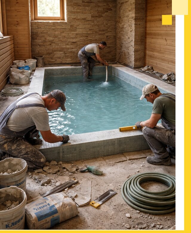 Проектирование и строительство бассейнов для бани в Клинцах