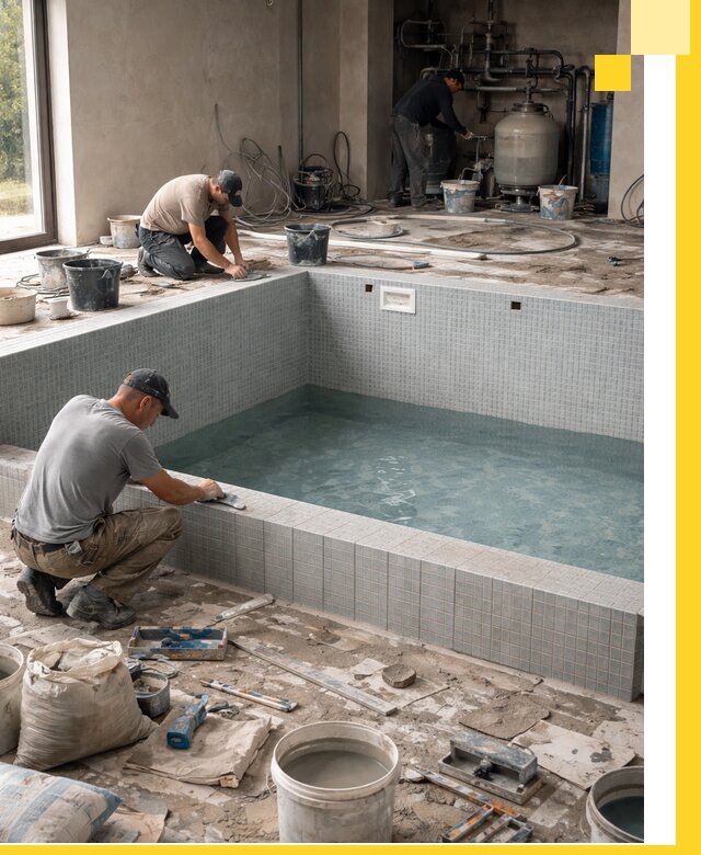 Строительство и монтаж бассейнов в помещении в Клинцах