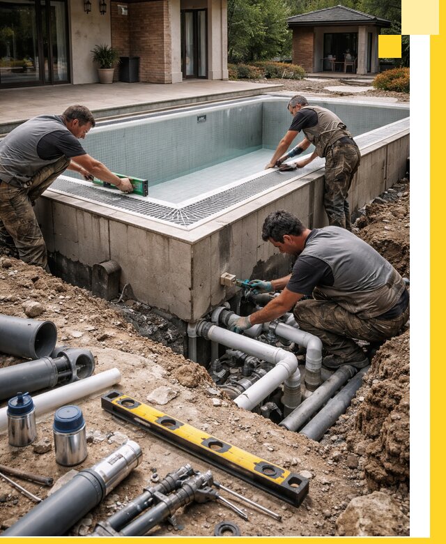 Строительство переливных бассейнов в Клинцах под ключ