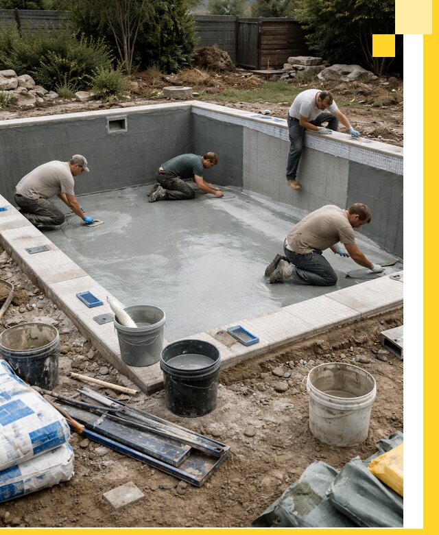 Изготовление и монтаж чаши бассейна под ключ в Клинцах