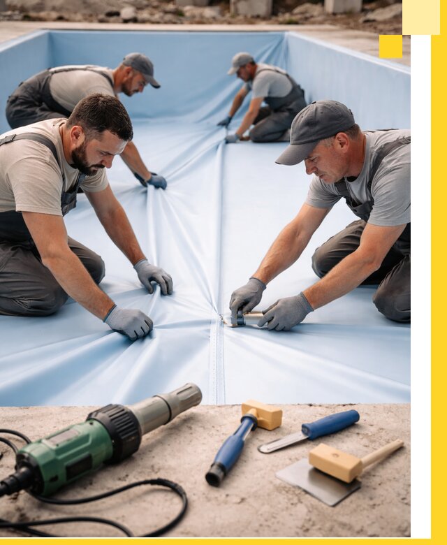 ПВХ пленка для бассейнов с монтажом и гарантией в Клинцах