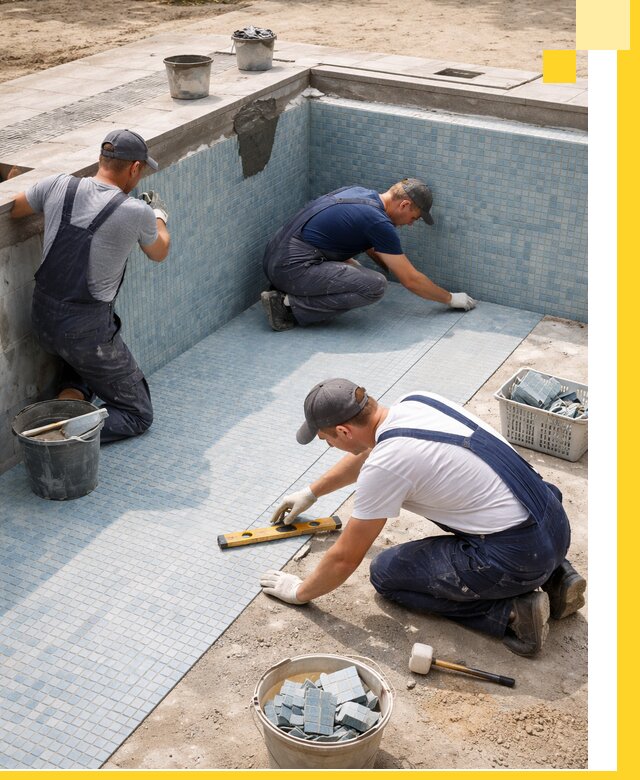 Укладка и установка плитки для бассейнов под ключ в Клинцах