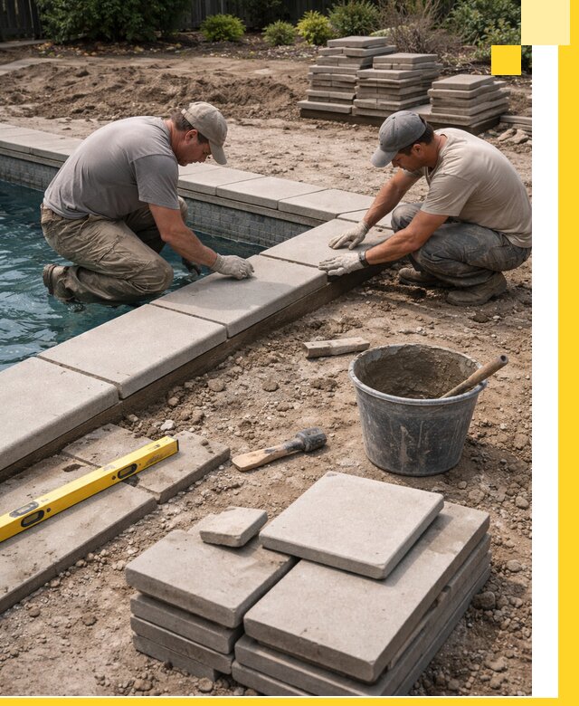 Установка и изготовление копингового камня для бассейнов в Клинцах