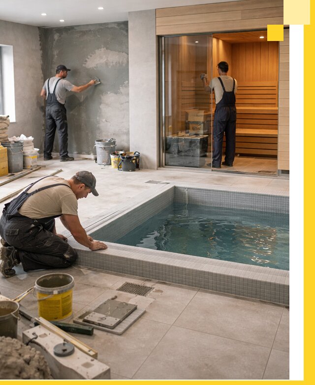 Проектирование и строительство сауны с бассейном в Клинцах