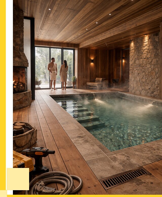 Проекты бань с бассейном под ключ в Клинцах от 77970 р., ЭриданКлы