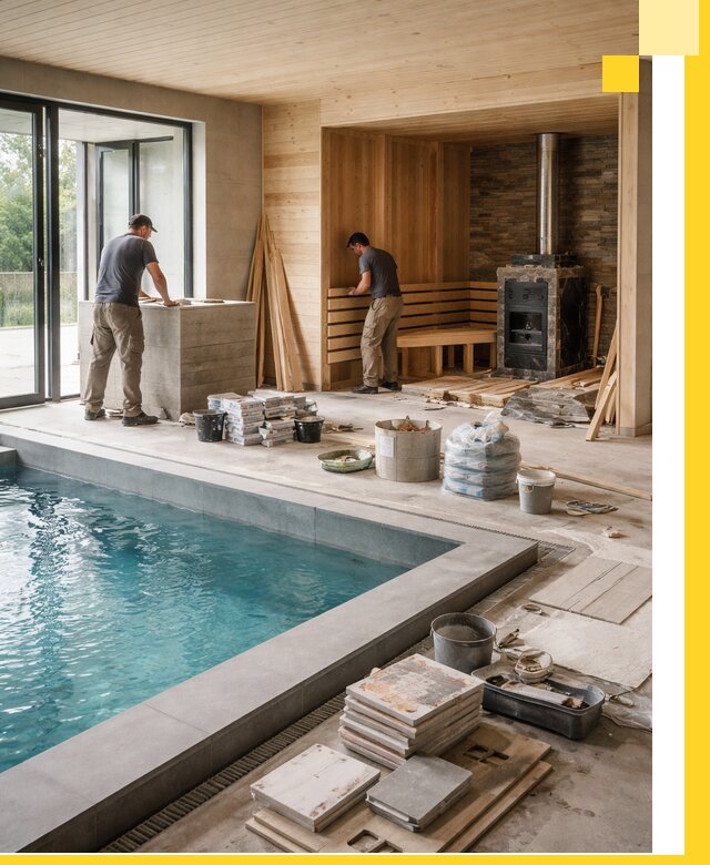 Проектирование и строительство бань с бассейном в Клинцах