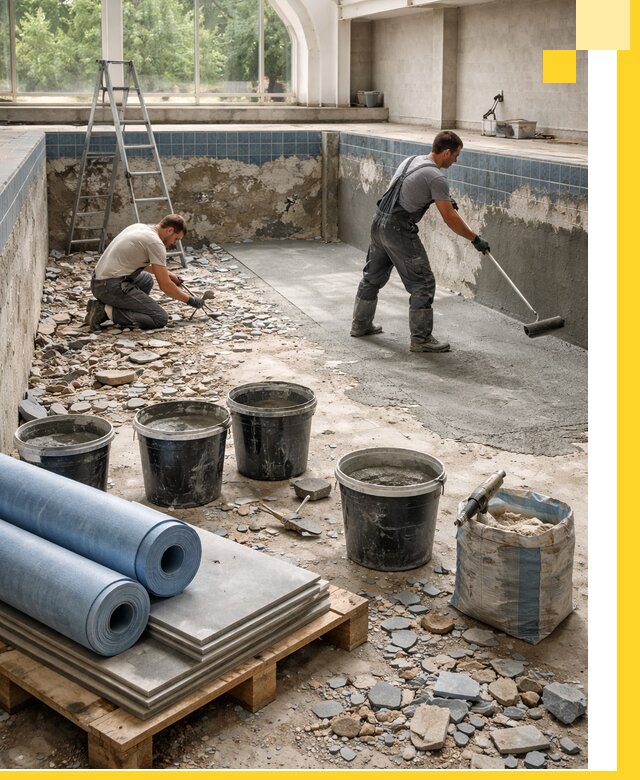 Реконструкция бассейнов в Клинцах: ремонт, гидроизоляция