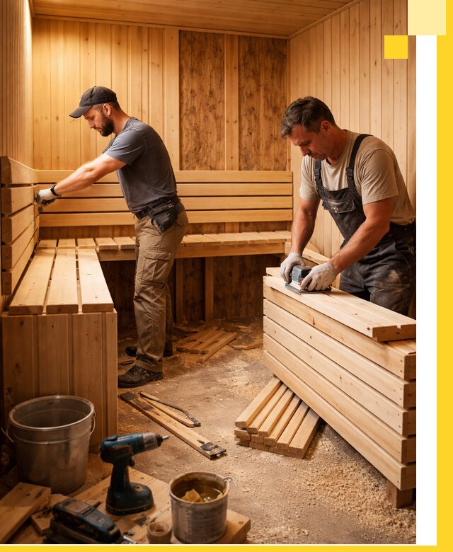 Профессиональный комплексный ремонт саун под ключ в Клинцах