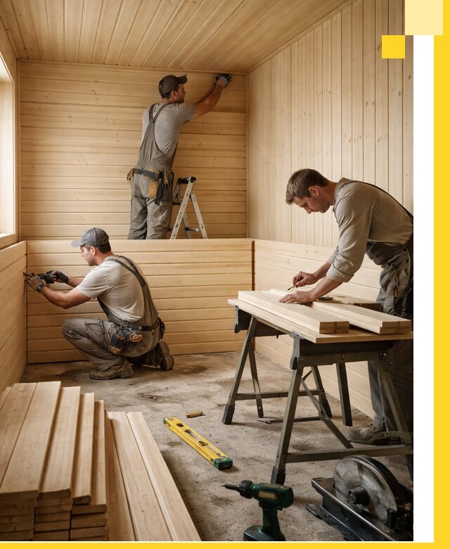 Обшивка саун в Клинцах из натуральной древесины под ключ