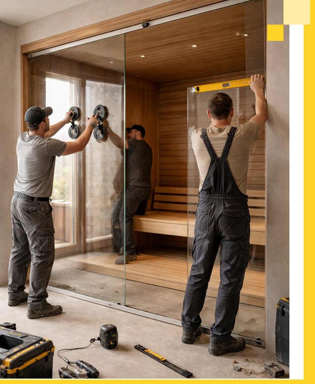 Производство и монтаж стеклянных саун под ключ в Клинцах