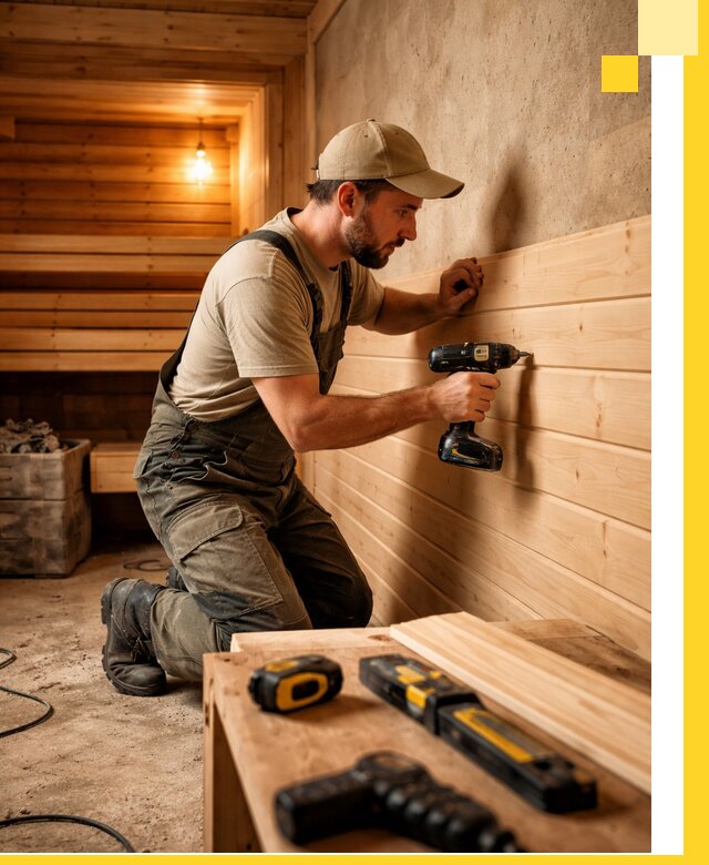 Профессиональная внутренняя отделка бани в Клинцах под ключ