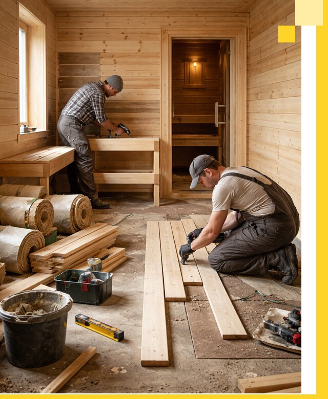 Индивидуальный проект бани с комнатой отдыха под ключ в Клинцах