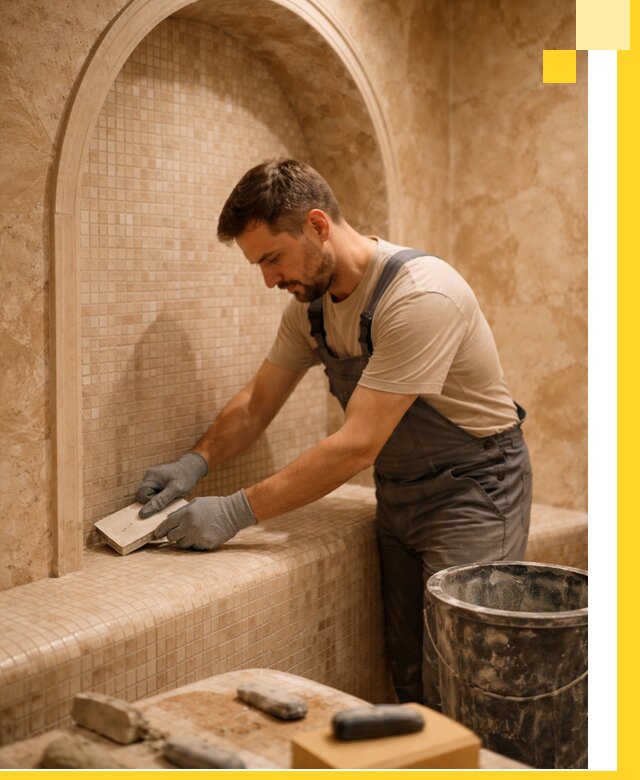 Профессиональная отделка хамамов с мозаикой под ключ в Клинцах