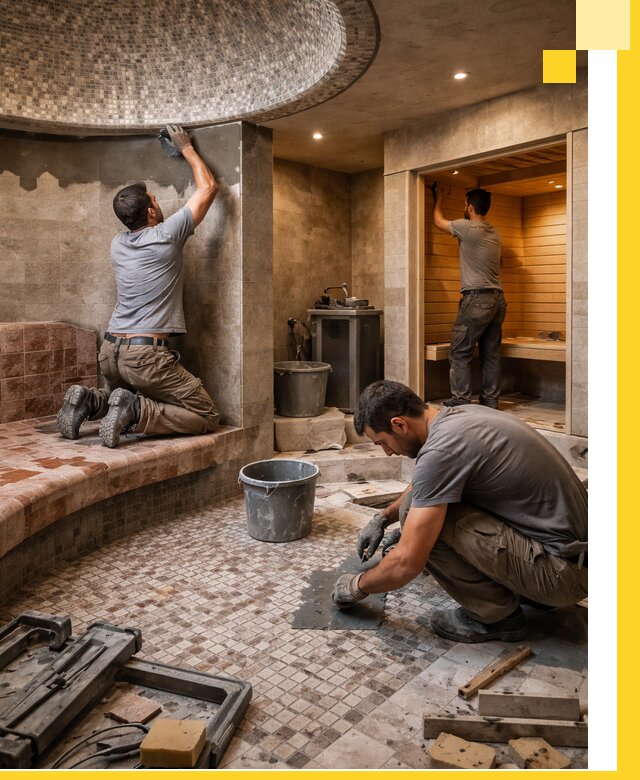 Проект и строительство хамама бани и сауны под ключ в Клинцах