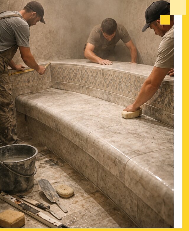 Изготовление и установка сидений для хамама в Клинцах